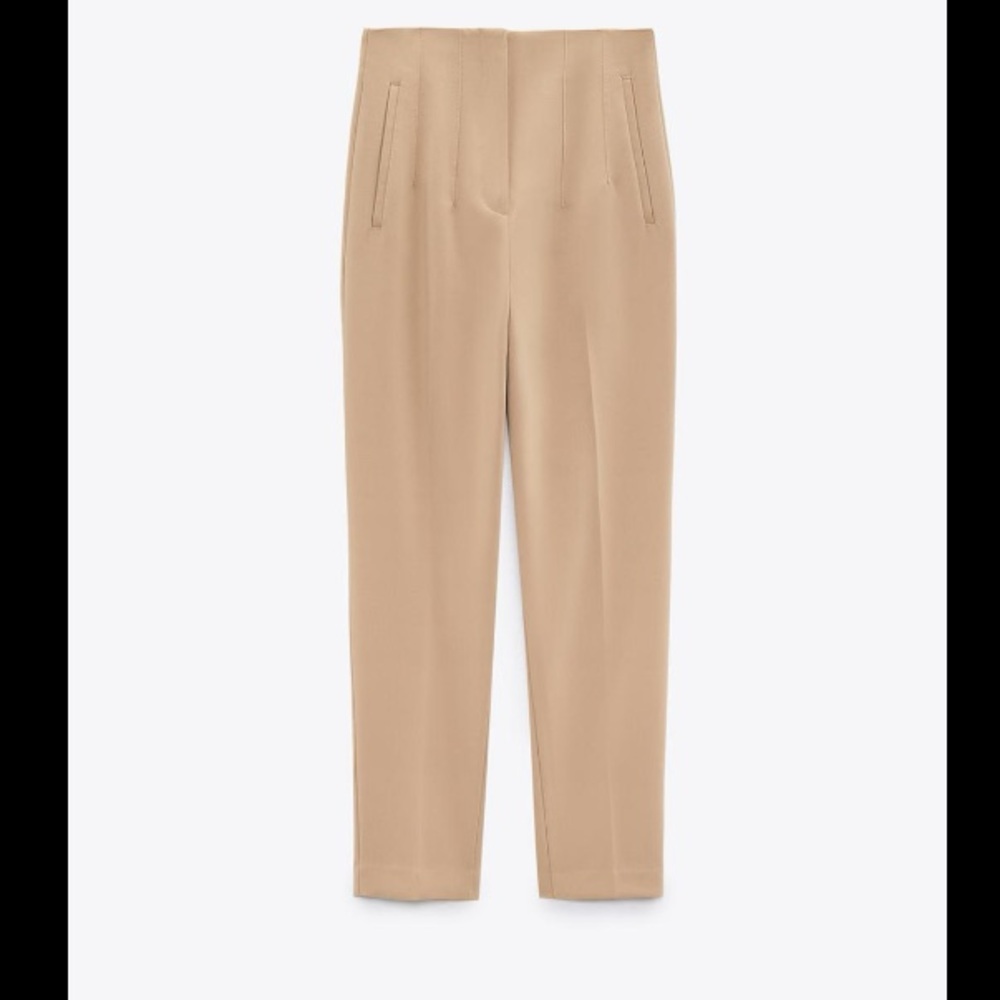Zara High waisted taupe pants